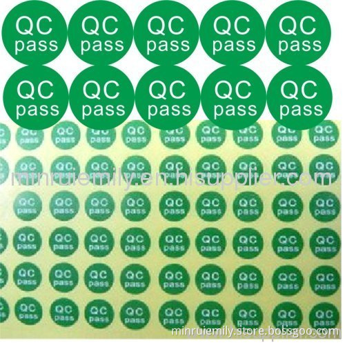 Custom Small Round Qc Pass Labels,green Qc Pass Stickers